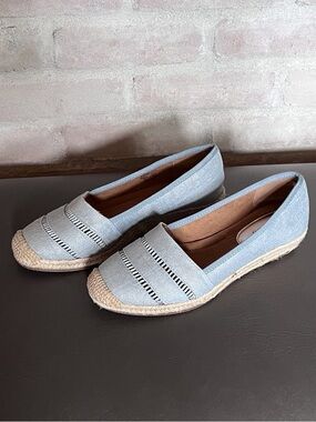 Alfani Pale Blue Slip-On Espadrille Flats